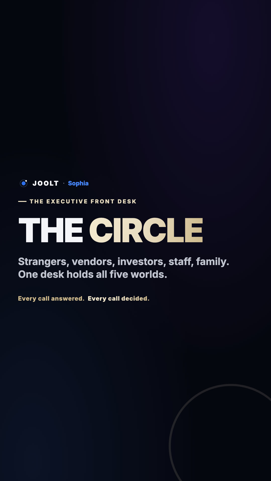 The Circle — same door, five tiers of welcome